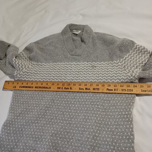 VTG Lacoste Men's Wool/Cashmere/Rabbit Sweater Grey V Neck (READ DESCRIPTION) - Picture 8 of 13